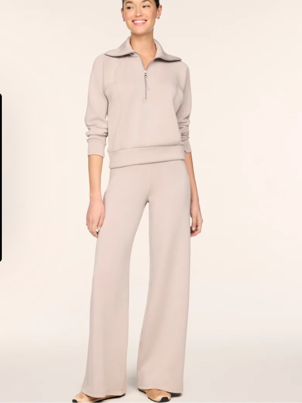 SPANX Air Essential Half Zip & wide leg pant
